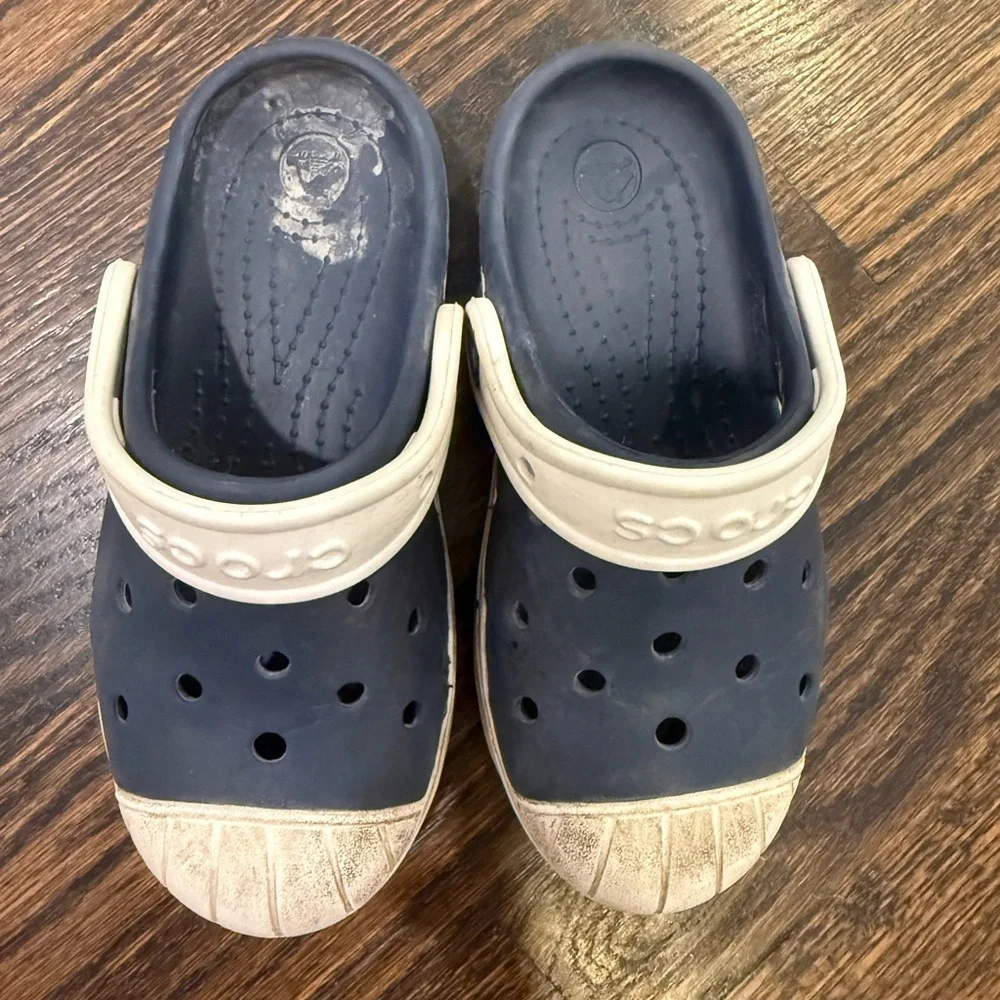 CROCS Kids Navy and Cream Sandals
